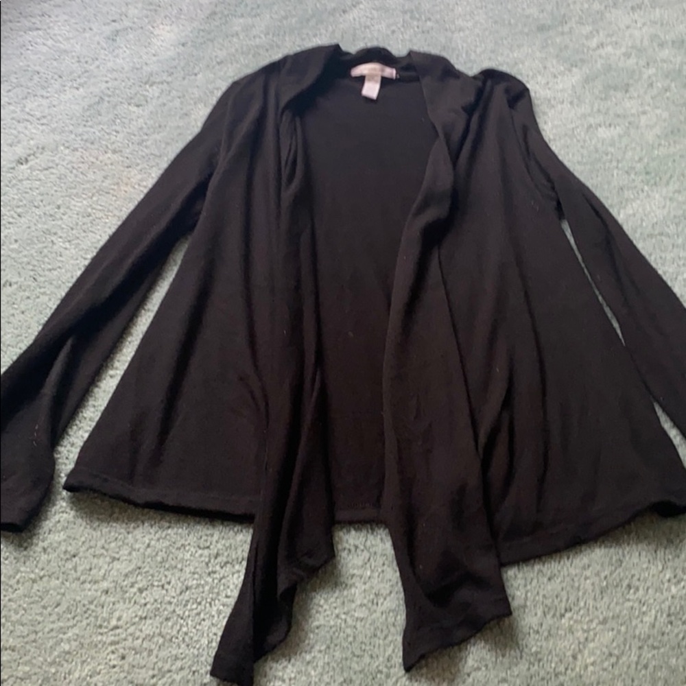 black high/low cardigan